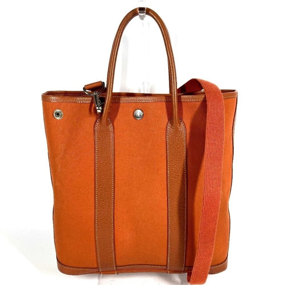 HERMES Tote Bag vertical Garden File PM 2-way bag Shoulder Bag Orange